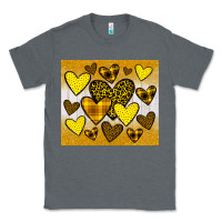 Charcoal Heather yellow hearts Classic Tee - JahusDesignShop