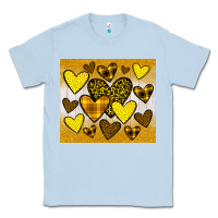 Dusty Blue yellow hearts Classic Tee - JahusDesignShop