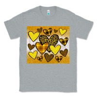 Heather Grey yellow hearts Classic Tee - JahusDesignShop