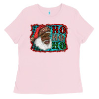 African American Santa Ho Ho Ho Ladies Tee | Teevron