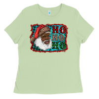Matcha african american santa ho ho ho Ladies Tee - RanaPortraitStore