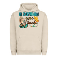 Pigment French Oak İn Everything Give Thanks Urban Hoodie - BundleAndBundleShop