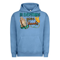 Pigment Pebble Blue İn Everything Give Thanks Urban Hoodie - BundleAndBundleShop
