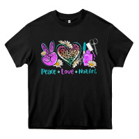Black peace love nail art Heavy Core Tee - AdoDesignShop
