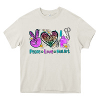 Cream peace love nail art Heavy Core Tee - AdoDesignShop