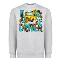 Heather Grey bus driver Heavyweight Sweatshirt - NancyCooperArtShop