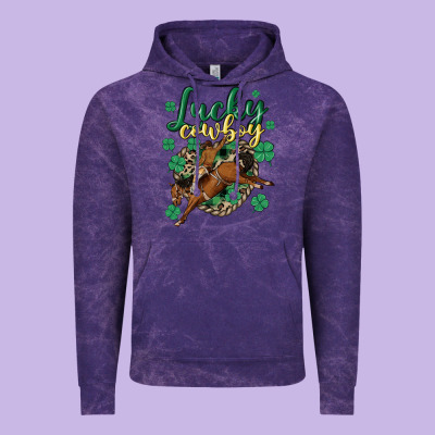 Lucky Cowboy Vintage Hoodie Designed By Maliassmallbusiness