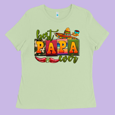 Best Papa Ever Ladies Tee Designed By Adodesignshop