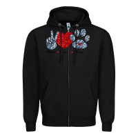 Black Peace Love Paws Zipper Hoodie - Bettercallsaul