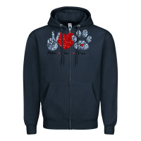 Navy Peace Love Paws Zipper Hoodie - Bettercallsaul