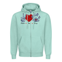 Seafoam Peace Love Paws Zipper Hoodie - Bettercallsaul