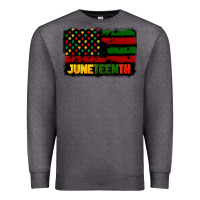 Charcoal Heather juneteenth american flag Premium Sweatshirt - CowGirlArtShop