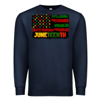 Navy juneteenth american flag Premium Sweatshirt - CowGirlArtShop