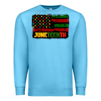 Ocean Blue juneteenth american flag Premium Sweatshirt - CowGirlArtShop