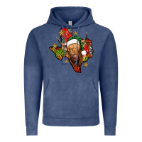 Vintage Denim christmas texas highland cow Vintage Hoodie - Jasminsmagicworld