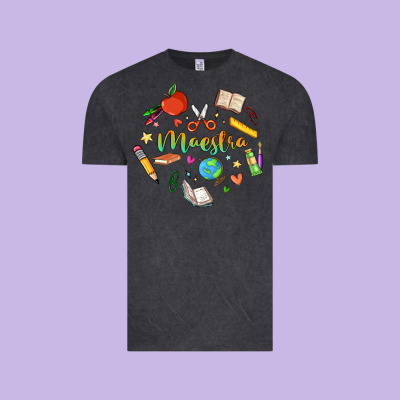 Maestra Teacher Heart Doodle Vintage Tee Designed By Maliassmallbusiness