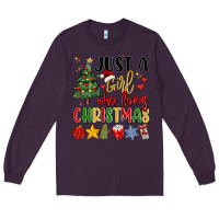 Plum just a girl who loves christmas Long Sleeve Tee - MaliasSmallBusiness