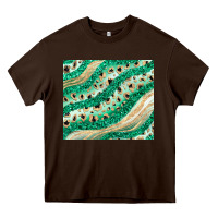 Chocolate Brown green glitter Heavy Core Tee - JahusDesignShop