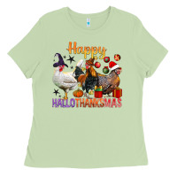 Matcha Happy Hallothanksmas Chick Ladies Tee - BundleAndBundleShop