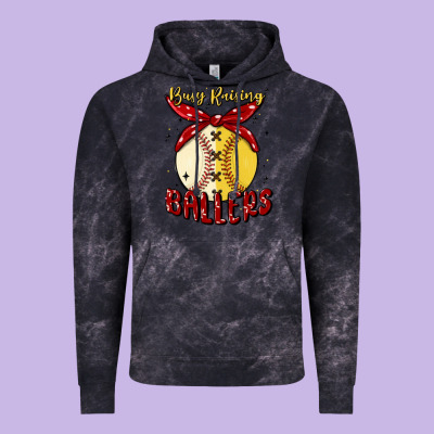 Busy Raising Ballers Malia Vintage Hoodie Designed By Maliassmallbusiness