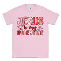 Bubblegum Pink jesus is my valentine Classic Tee - MaliasSmallBusiness