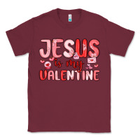 Burgundy jesus is my valentine Classic Tee - MaliasSmallBusiness