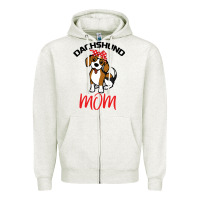 Oatmeal Heather Dachshund Mom Zipper Hoodie - Bettercallsaul
