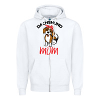 White Dachshund Mom Zipper Hoodie - Bettercallsaul