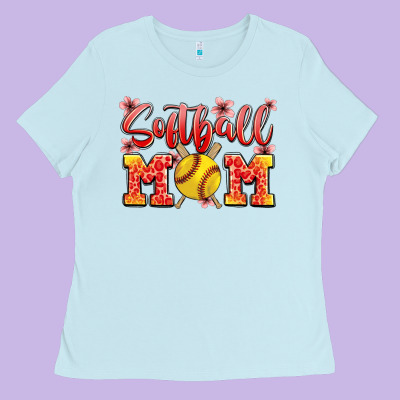 Softball Mom Ladies Tee Designed By Jahusdesignshop