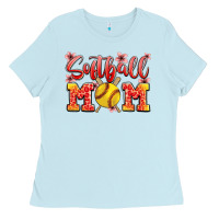 Baby Blue softball mom Ladies Tee - JahusDesignShop