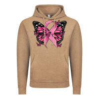 Vintage Coffee breast cancer ribbon  butterfly Vintage Hoodie - MaliasSmallBusiness