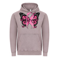 Vintage Zinc breast cancer ribbon  butterfly Vintage Hoodie - MaliasSmallBusiness