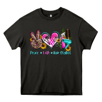 Asphalt peace love hair stylist Heavy Core Tee - AdoDesignShop