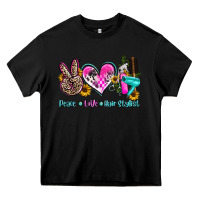 Black peace love hair stylist Heavy Core Tee - AdoDesignShop