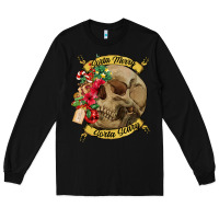 Black Sorta merry sorta scary skull Long Sleeve Tee - NancyCooperArtShop