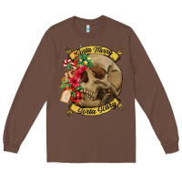 Chestnut Sorta merry sorta scary skull Long Sleeve Tee - NancyCooperArtShop