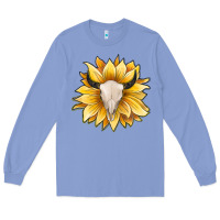 Colony Blue sunflower bull skull Long Sleeve Tee - JahusDesignShop