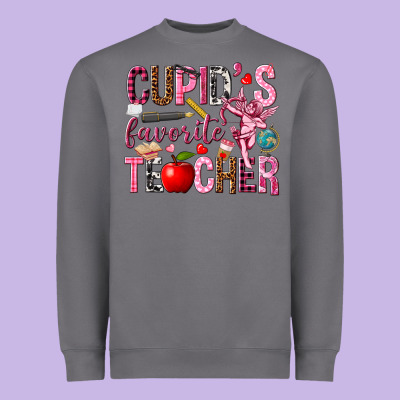 Cupids Favorite Teacher Heavyweight Sweatshirt Designed By Nancycooperartshop