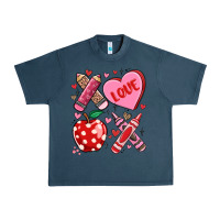 Midnight Navy valentine xoxo teacher Urban Heavy Tee - MaliasSmallBusiness