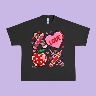 Valentine Xoxo Teacher Urban Heavy Tee Designed By Maliassmallbusiness
