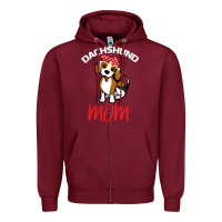 Burgundy Dachshund Mom Zipper Hoodie - Bettercallsaul