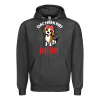 Charcoal Heather Dachshund Mom Zipper Hoodie - Bettercallsaul