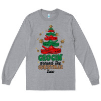 Heather Grey crocin around the christmas tree Long Sleeve Tee - MaliasSmallBusiness