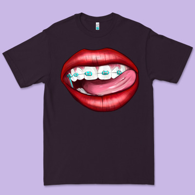 Lips Dental Braces Premium Tee Designed By Artiststas