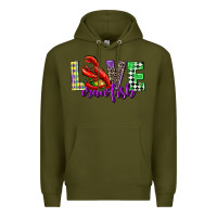 Army Green love crawfish mardi gras Premium Hoodie - CowGirlArtShop