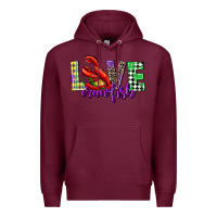 Burgundy love crawfish mardi gras Premium Hoodie - CowGirlArtShop