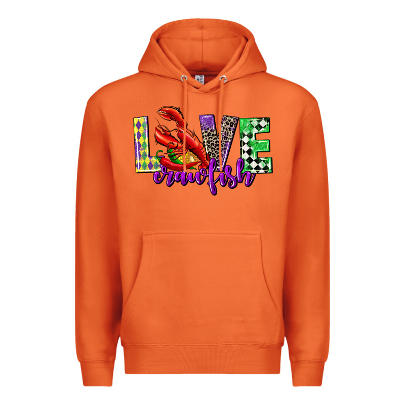 Love Crawfish Mardi Gras Premium Hoodie by CowGirlArtShop | Teevron