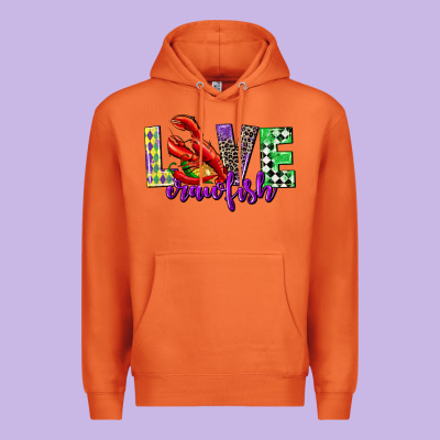 Love Crawfish Mardi Gras Premium Hoodie Designed By Cowgirlartshop