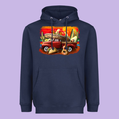 Mexican Cinco De Mayo Truck Heavyweight Hoodie Designed By Cowgirlartshop