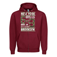 Burgundy Newyork Brooklyn Zipper Hoodie - Bettercallsaul